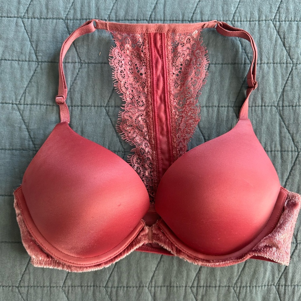 Victoria’s Secret Bombshell Plunge Dusky Rose Pushup 32B